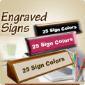Engraved Plastic Wall Desk Name Plate Signs. Many Colors. Small Name Plate Signs Quick, Simple at Wholesale. Gold Silver Holders. Most ordered are 2x8, 2x10.