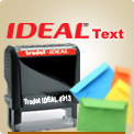 Ideal Self Inking Custom Rubber Stamps Wholesale.  Ideal 80, Ideal 100 and Ideal 200 Stampers are exactly the same price $16.98. Fast ship. Free Logo's. Free Signature imprint. Ideal 50 is $12.98.