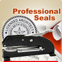Order Embossing Professional Seals or Rubber Stamp Professional Seals online at Wholesale. For Engineers, Architect, Geologist, Land Surveyor, Appraisers.