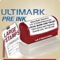 Ultimark Rubber Pre Ink Stamps at Wholesale. Large Sizes. Ultimark Pre Ink Stamps don’t need a stamp pad. With Ultimark the ink is in the Rubber Stamp already.