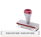 Shown here is a Trodat Rubber Stamp with a traditional handle. This Rubber Stamp holds one line.