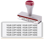 Shown here is a Trodat Rubber Stamp with a traditional handle. This Rubber Stamp holds five lines.