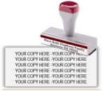 Shown here is a Trodat Rubber Stamp with a traditional handle. This Rubber Stamp holds six lines.