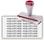 Shown here is a Trodat Rubber Stamp with a traditional handle. This Rubber Stamp holds eight lines.