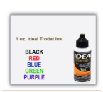 Order 1 oz. size Ideal Trodat Rubber Stamp Pad Ink. It replaces the older 6cc size. It is a water based ink for Ideal Trodat Rubber Stamps.