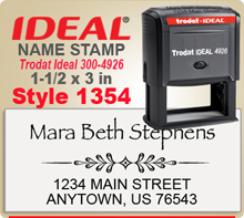 You've come to the right place for creative Name Stamp Rubber Stamps. Choose a font style that you like, enter your personal address city state zip. Note your desired ink and we'll get to work your Ink Sta