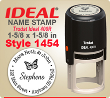 Get customized and creative Name Stamp Rubber Stamps at this web site. Choose a look that you like, enter address city state zip. PIck a desired ink and we'll get your Ink Stamp out right away.