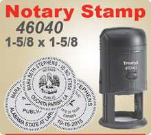The Trodat 46040 Notary Seal Stamp is a precision Self Inking Rubber Notary Stamp Seal. It is 1-5/8 inch Round. Order by 4 pm Central and ships next day.