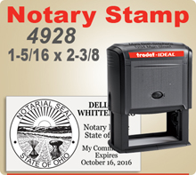 Trodat Ideal 4928 Notary Stamp for Ohio Notaries Pre Inked and Ready to use. These Notary Stamps are extremely durable stampers. We offer a variety of Notary Stamps and other Notary items