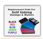 Replacement pads for Self Inking Rubber Stamps and Self Inking Daters. Enter your brand name.