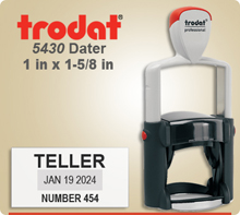 Trodat 5430 Professional Dater With Steel Frame. This Dater usually ships next day if ordered by 4 PM Central.