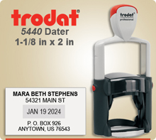 Trodat 5440 Professional Dater With Steel Core. This Dater is available to ship next day usually, if in by 4 PM Central.