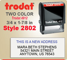 Order a Two Color Ink Stamp by Trodat with Multi Lines Upper and Lower sections. This is a Trodat 4912. Order by 4 and ships next day.