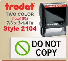 Order this Two Color Ink Stamp by Trodat with Address to the Right and a Logo or Letter Initial to the lelft. This is a Trodat 4913