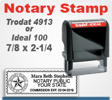These Trodat Ideal 100 4913 Notary Seal Stamp are  extremely durable stampers. Get your order in by 4pm and ships usually in 24 hours.