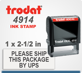 Trodat Ideal 200 4914 Self Inking Rubber Stamp. The impression space is 1 inch by 2-1/2 inches.