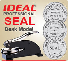 Ideal Embossing Seal, Professional model. This is a 1-5/8 inch Desk Model Ideal Embosser Seal used by various Professionals.