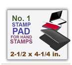 Inked Rubber Stamp Pad No 1 size for Handle Rubber Stamps. Has a heavy duty felt pad. 2-1/2 x 4-1/4 in.