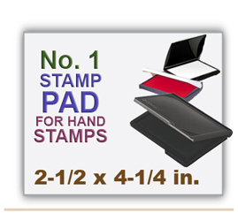 Inked Rubber Stamp Pad No 1 size for Handle Rubber Stamps. Has a heavy duty felt pad. 2-1/2 x 4-1/4 in.