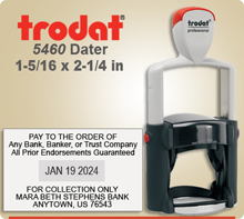 Trodat 5460 Professional Dater With Metal Core and long lasting outer shell. We ship this dater next day after order usually if in by 4 PM Central.