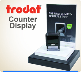 Counter display for selling Self Inking Trodat Ideal Rubber Stamps. Become a Reseller of our Rubber Stamps. Contact us.