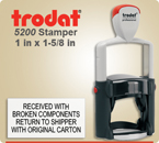 Order Trodat Professional Self Inking Rubber Stamp No. 5200 online – This Trodat Stamper has a 1 x 1-5/8 inch impression area.