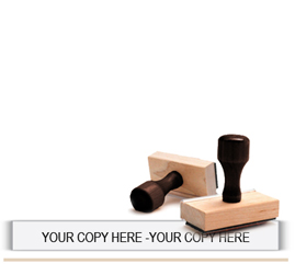 Shown here is a Trodat Rubber Stamp with a traditional handle. This Rubber Stamp holds one line.