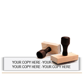 Shown here is a Trodat Rubber Stamp with a traditional handle. This Rubber Stamp holds two line.