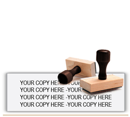 Shown here is a Trodat Rubber Stamp with a traditional handle. This Rubber Stamp holds four lines.