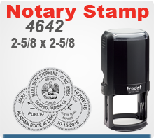 The Trodat 4642 Notary Seal Stamp is a precision Self Inking Rubber Notary Stamp Seal. It is 1-5/8 inch Round. Order by 4 pm Central and ships next day.