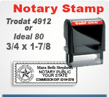 Trodat Ideal 80 4912 Notary Seal Stamp. We offer many kinds of Notary Stamps and Notary items such as Ideal Embossing Seals. We follow all state required layouts.