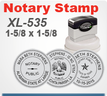 MaxLight XL-535 Round Notary Stamp. This Notary Stamp makes a very vidid imprint as it is made similar to an offset printing plate. Order by 4 pm and ships next day.