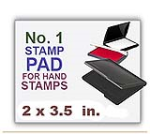 Inked Rubber Stamp Pad No 1 size for Handle Rubber Stamps. Has a heavy duty felt pad. 2-1/2 x 4-1/4 in.