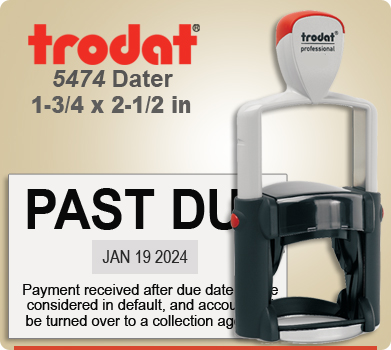 Trodat 5474 Professional Dater With Metal Frame. This Dater is usually shipped to you next day if order in by 4 PM Central.